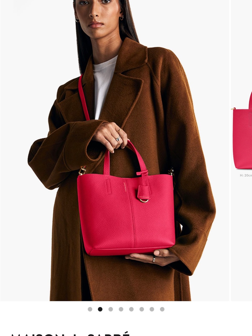 Maison De Sabré small leather soft tote in fuchsia lavender